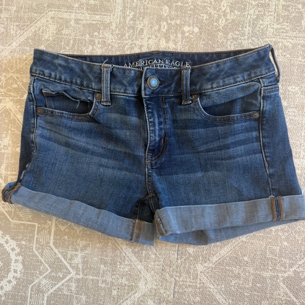 Y2K American Eagle Foldover midi low rise Shorts Womens 4 vtg